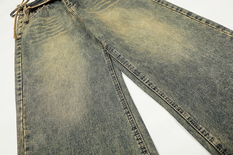 Vintage American retro distressed high-waisted wide-leg jeans Size US 32 / EU 48 - 4 Thumbnail