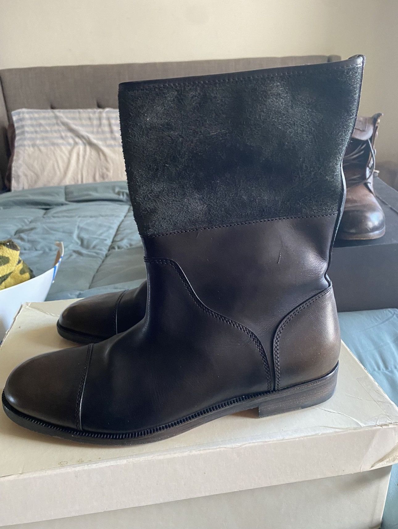 Maison Margiela Maison Margiela Fold-Over Leather Boots Size US 9 / EU 42 - 1 Thumbnail