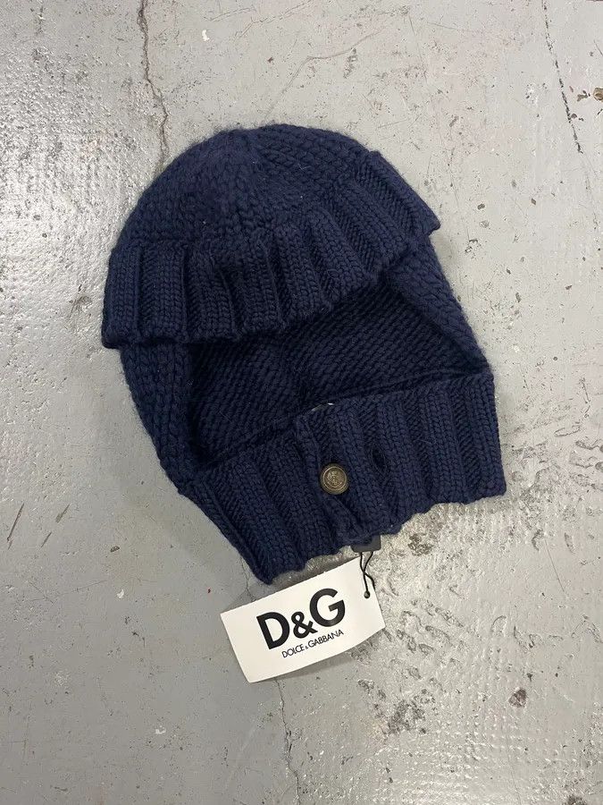 Dolce & Gabbana 2000s Dolce & Gabbana Navy Wool Hood Hat Size ONE SIZE - 5 Thumbnail