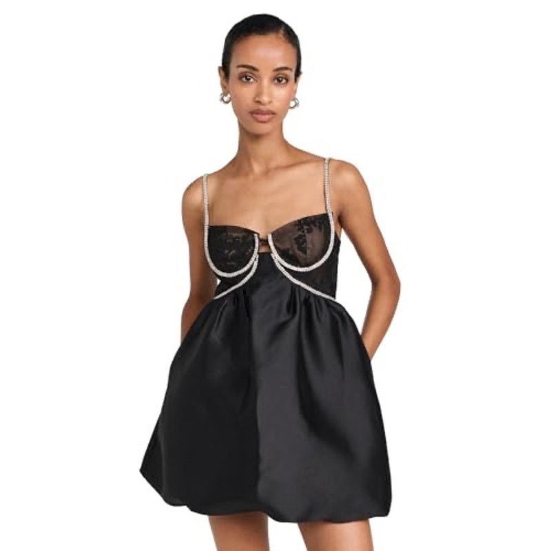 Self-Portrait Self Portrait Black Taffeta Diamante Mini Dress sz US4 UK8 Size S / US 4 / IT 40 - 15 Thumbnail