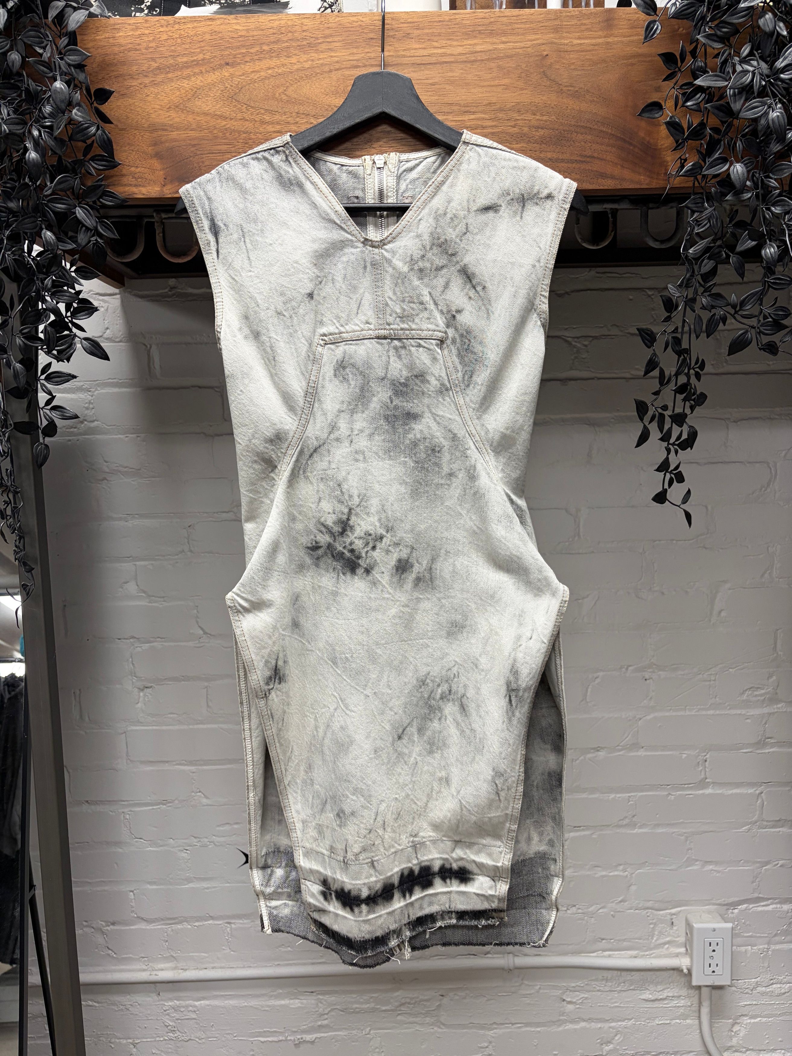 Rick Owens SS2015 Rick Owens ‘Faun’ Batik Grey Smoke Washed Denim Dress Size XS / US 0-2 / IT 36-38 - 1 Thumbnail