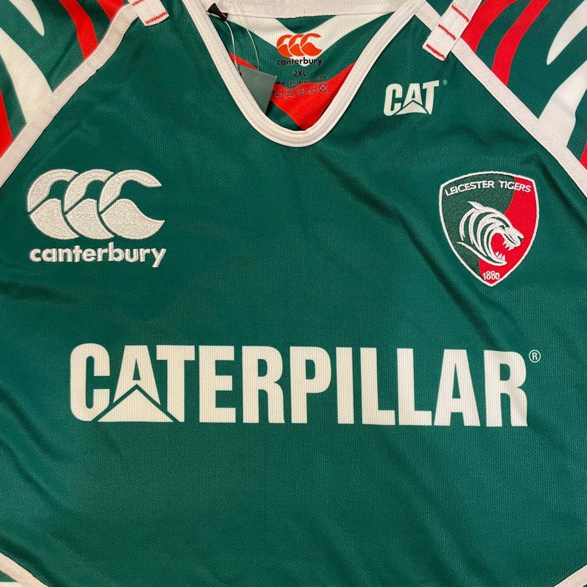 Other Leicester Tigers Canterbury green and red rugby shirt sport Size US XXL / EU 58 / 5 - 6 Thumbnail