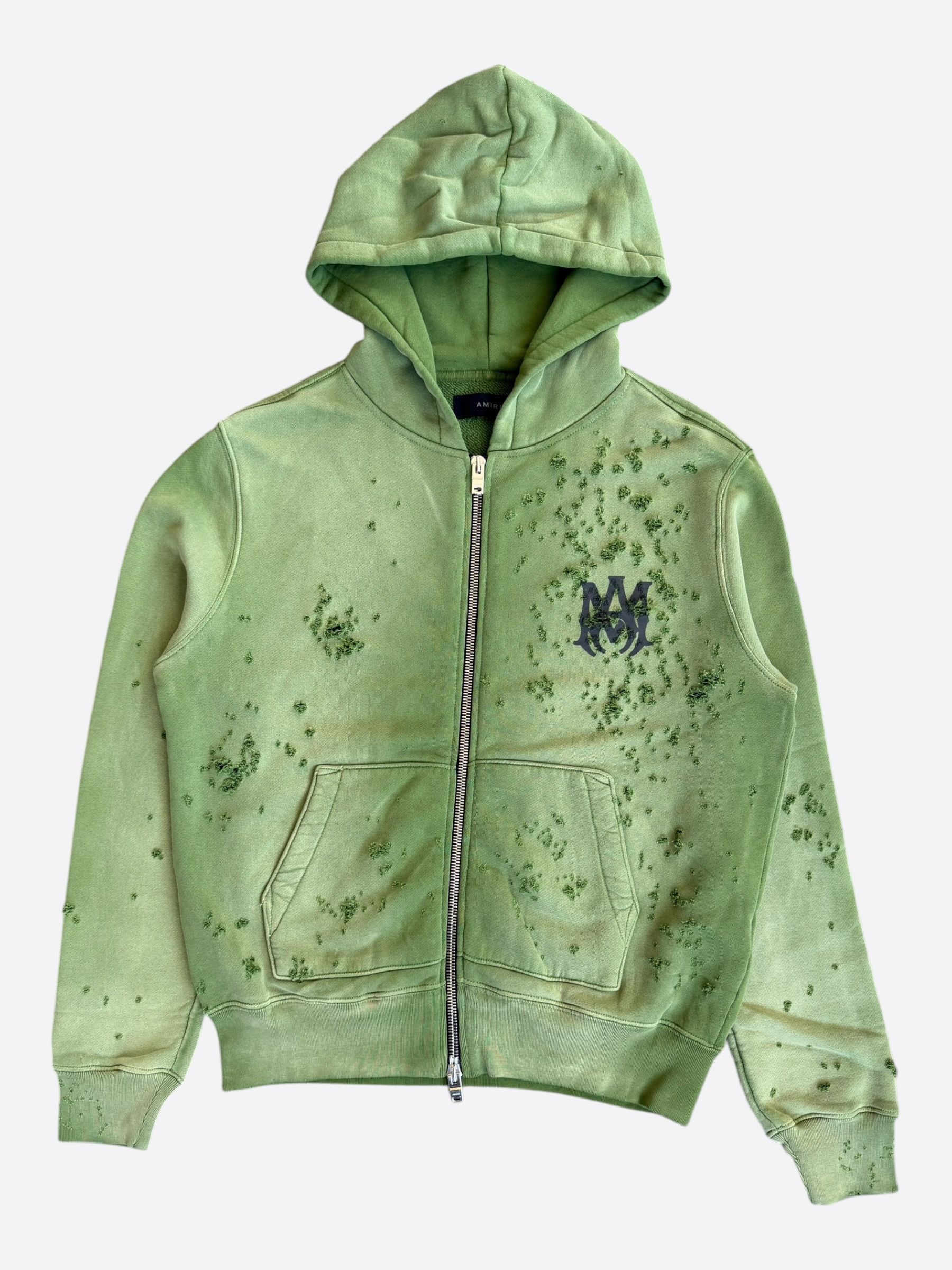 Amiri Amiri Green & Black Core Logo Shotgun Zip Up Hoodie Size US XXL / EU 58 / 5 - 1 Thumbnail