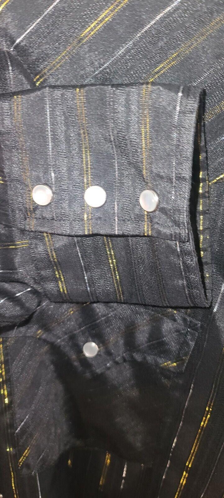 Designer ELY CATTLEMAN MENS Size 16-35 Black Gold Stripes Western Size US M / EU 48-50 / 2 - 5 Thumbnail