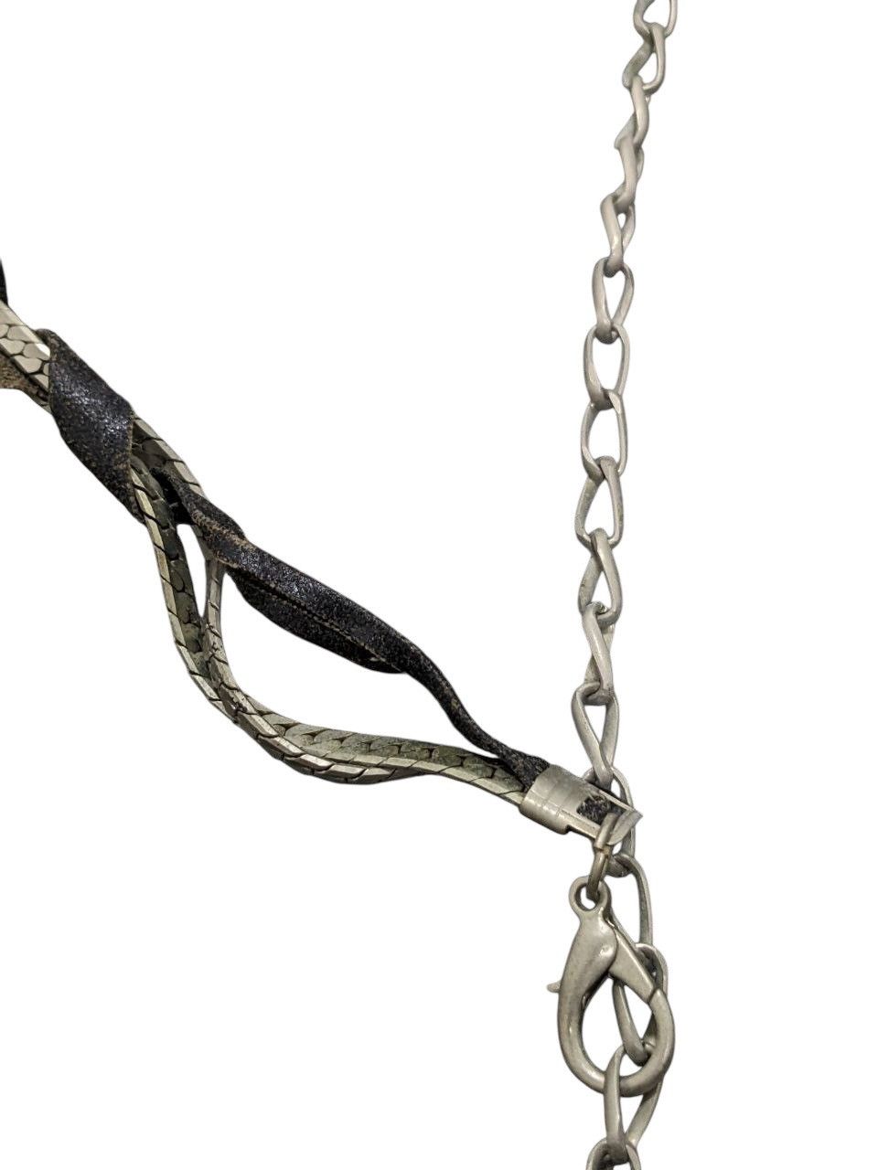 Other SILVER-TONE CHAIN NECKLACE & BLACK LEATHER FRANCE MEDAL Size ONE SIZE - 8 Thumbnail