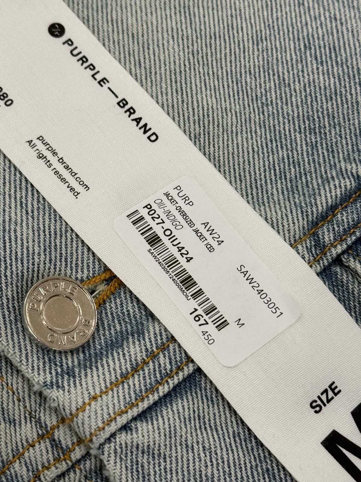 Purple Brand PURPLE Oversized Ice Denim Jacket Size US M / EU 48-50 / 2 - 2 Thumbnail