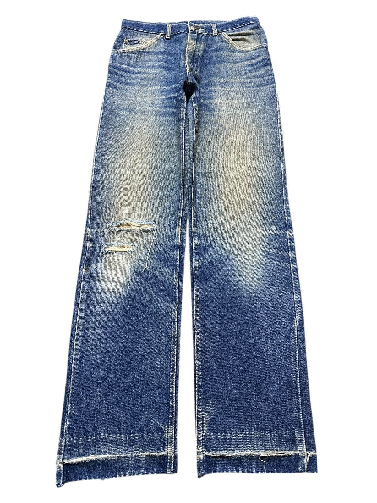 Lee Vintage 90s Lee Mud Wash Faded Whiskers Distress Style Jeans Size US 28 / EU 44 - 1 Thumbnail