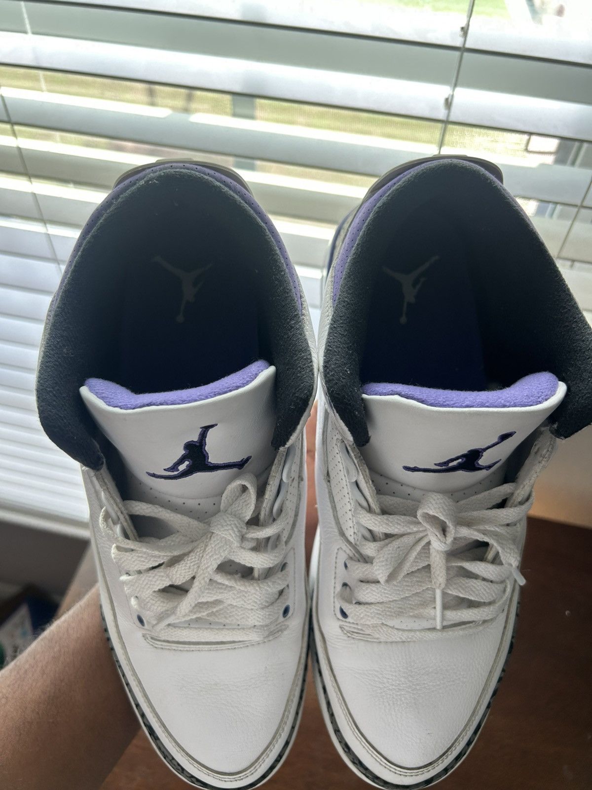 Jordan Brand White dark iris Jordan 3’s Size US 10.5 / EU 43-44 - 6 Thumbnail