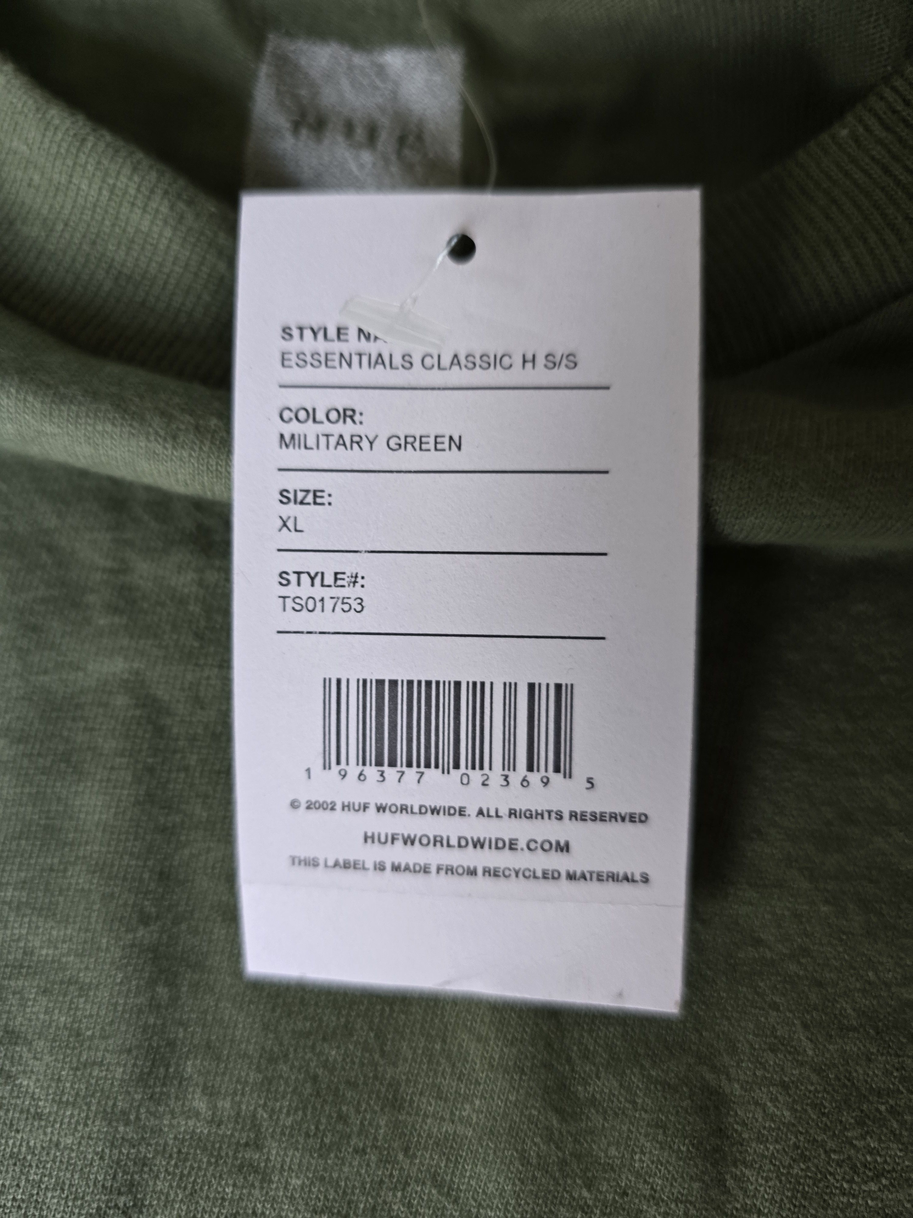 Huf HUF Classic Logo T Shirt Brand New Military Green Size XL Size US XL / EU 56 / 4 - 5 Thumbnail