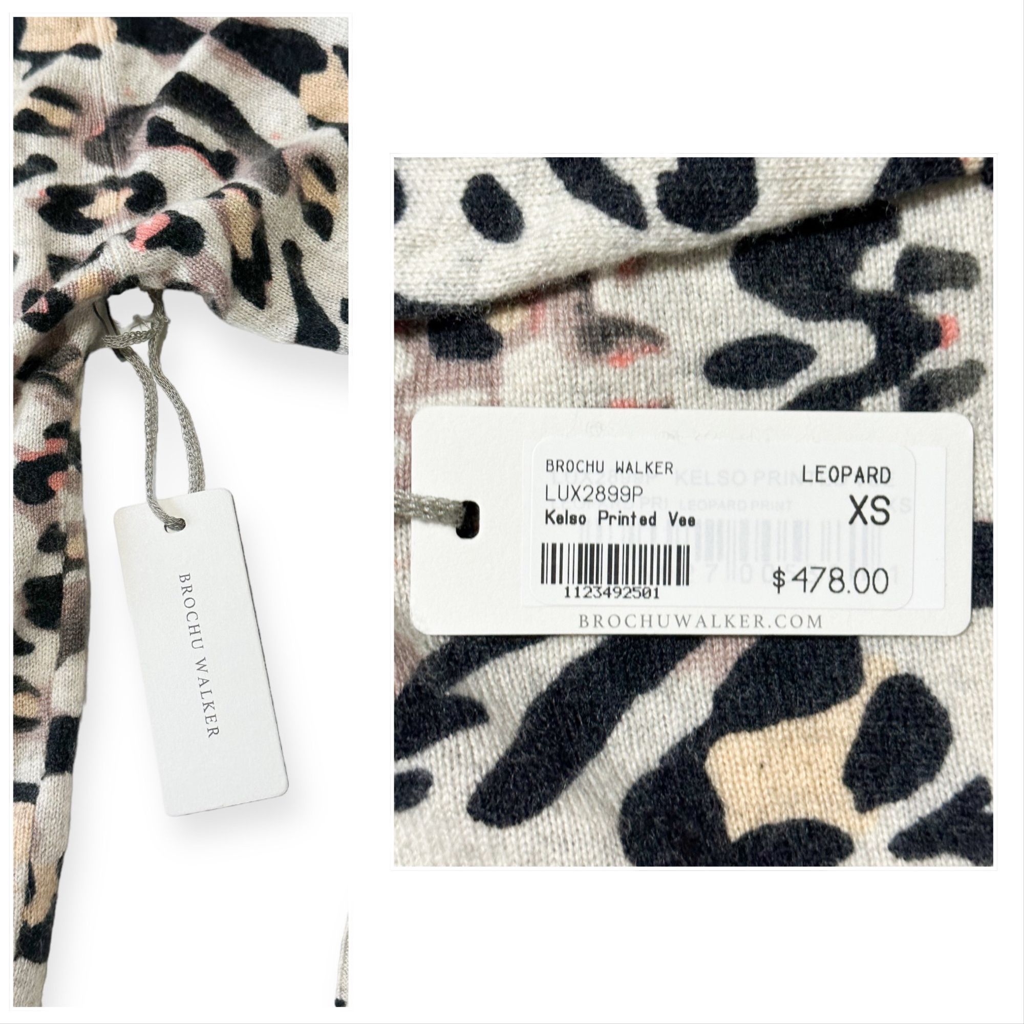 Brochu Walker New with tag, Brochu Walker Kelso Leopard Print Cashmere V- Size XS / US 0-2 / IT 36-38 - 10 Thumbnail