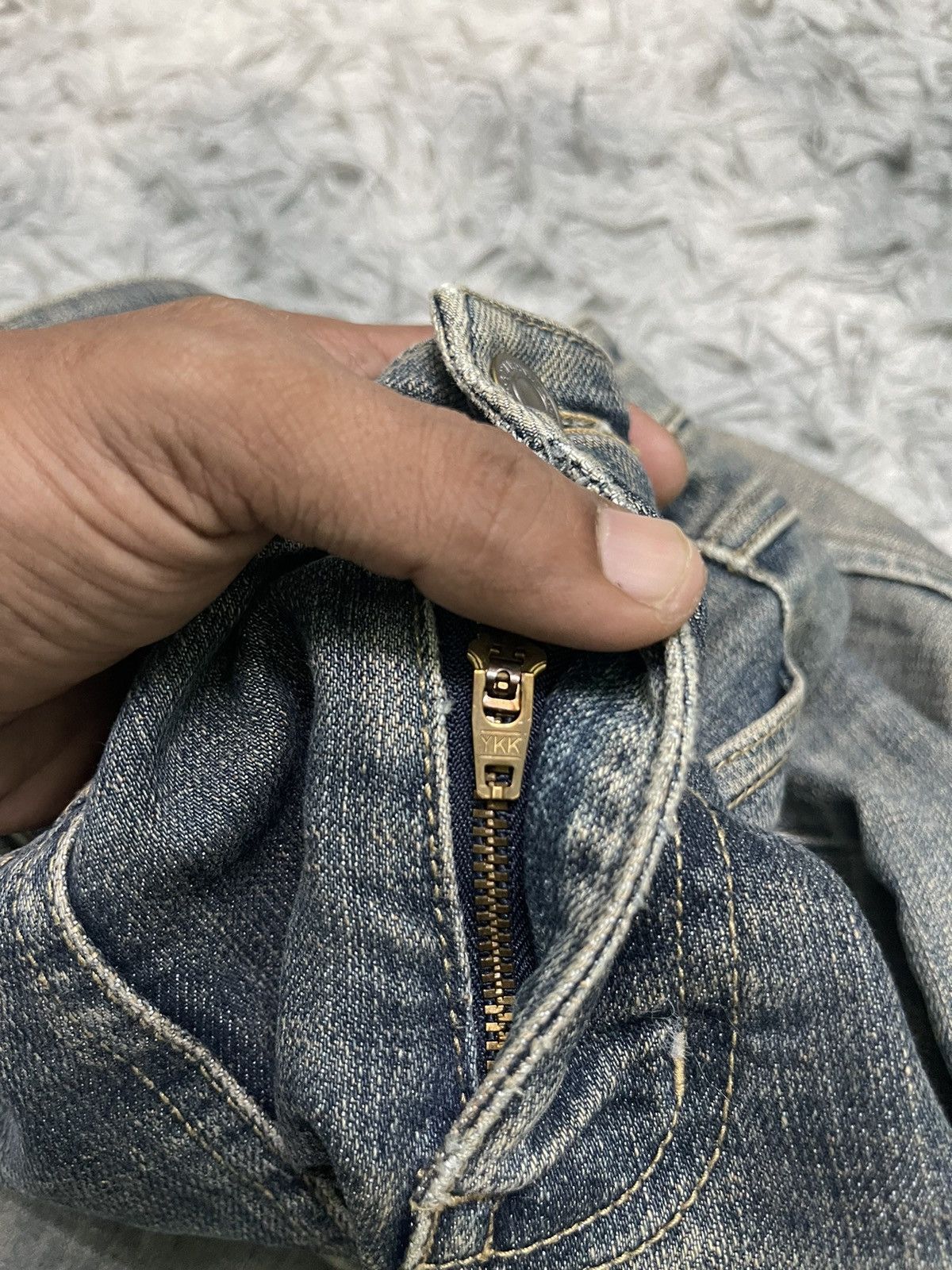 20471120 2000s PPFM INSPIRED FLARE BONDAGE JEANS RARE DESIGN Size US 31 - 10 Thumbnail