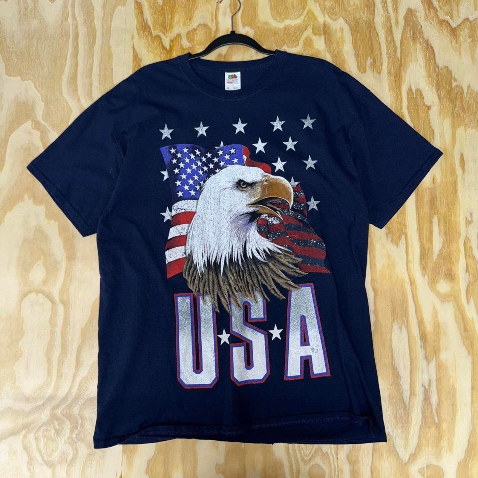 Fruit Of The Loom Vintage y2k usa united states eagle fourth of july t-shirt Size US XL / EU 56 / 4 - 1 Thumbnail