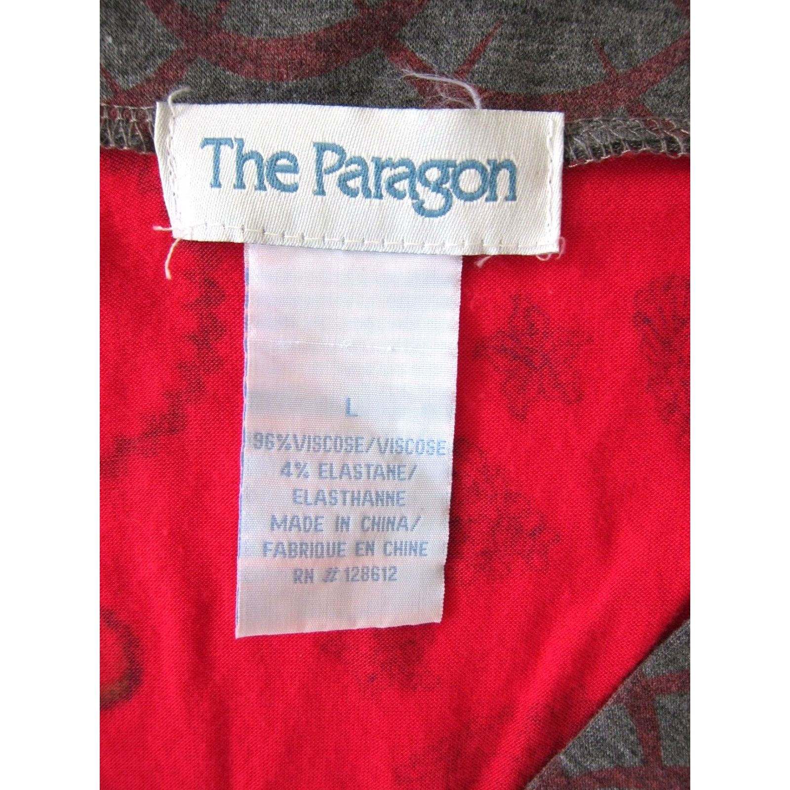 Vintage VINTAGE The Paragon Red Blue Green Floral Rayon Stretch Short Sleeve Empire Dress Large Size 36" / US 14 / IT 50 - 4 Thumbnail