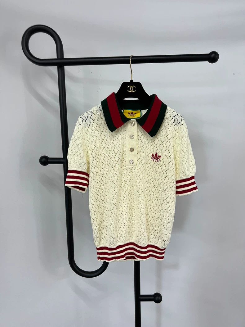 Gucci Gucci Co-branded white knitted short-sleeved Polo shirt Size L / US 10 / IT 46 - 1 Thumbnail