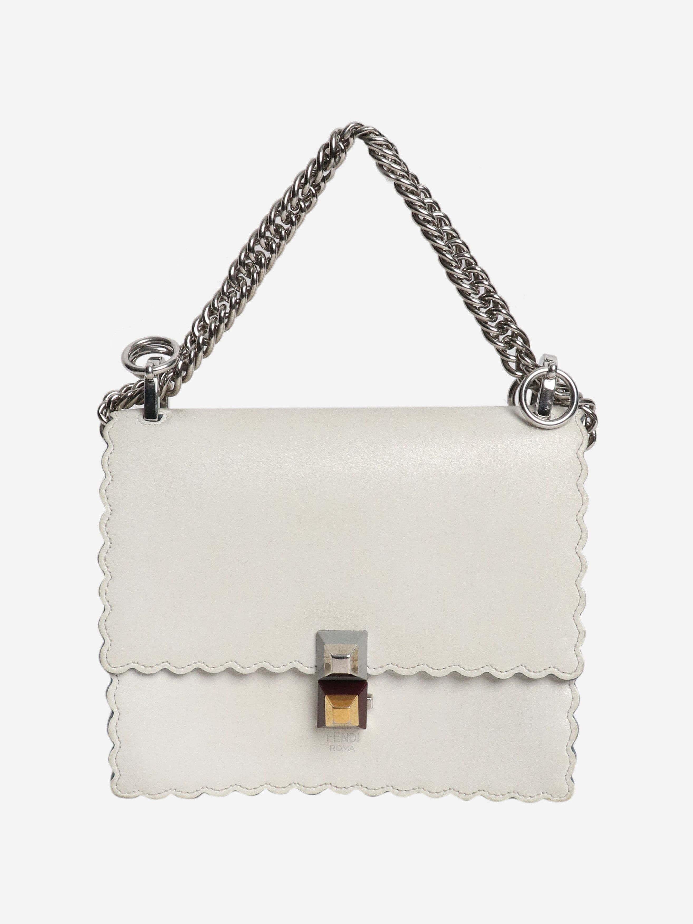 Fendi White small Kan I leather shoulder bag Size ONE SIZE - 1 Thumbnail