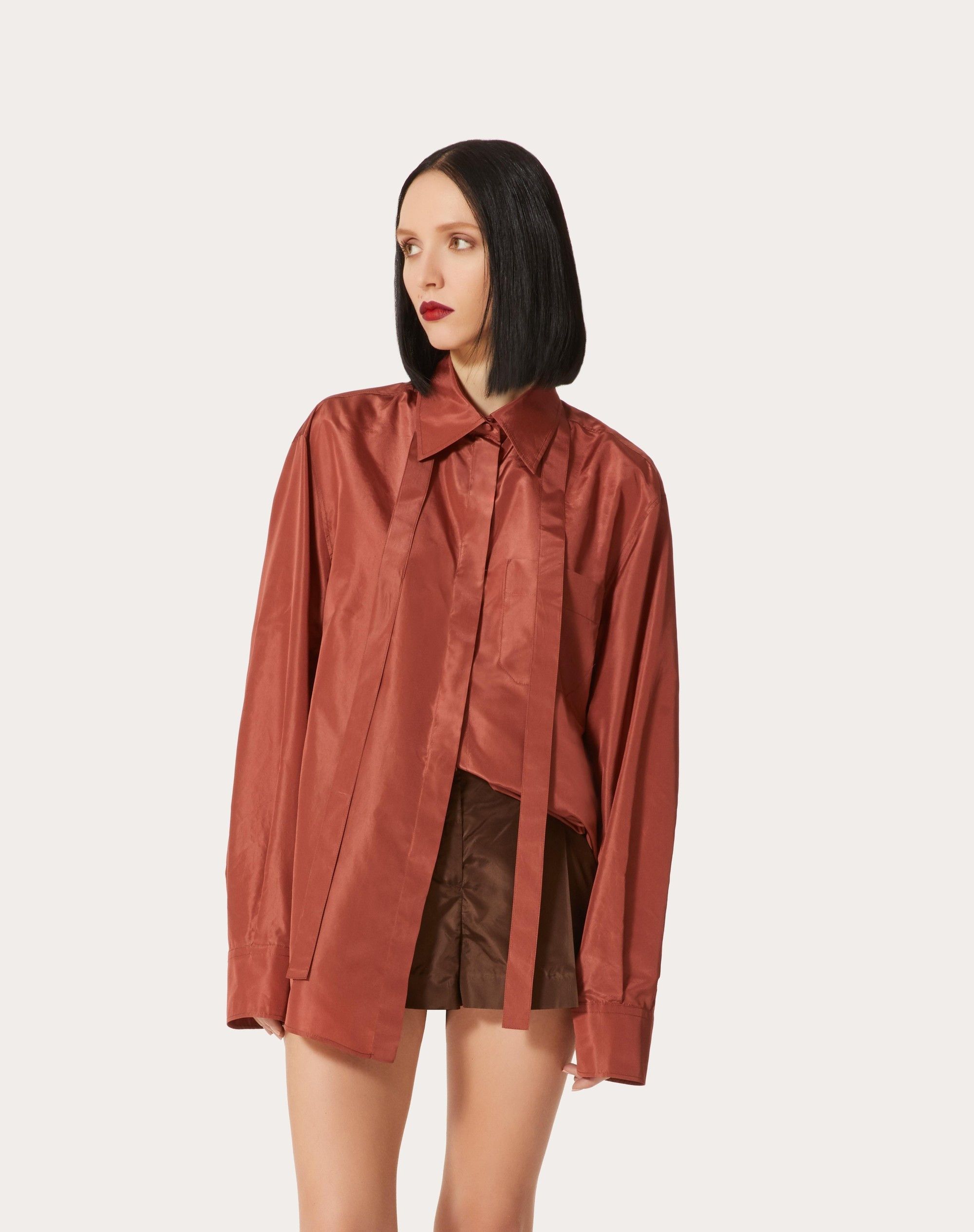 Valentino o1y0326 Solid Color Shirt in Rust Size M / US 6-8 / IT 42-44 - 2 Thumbnail