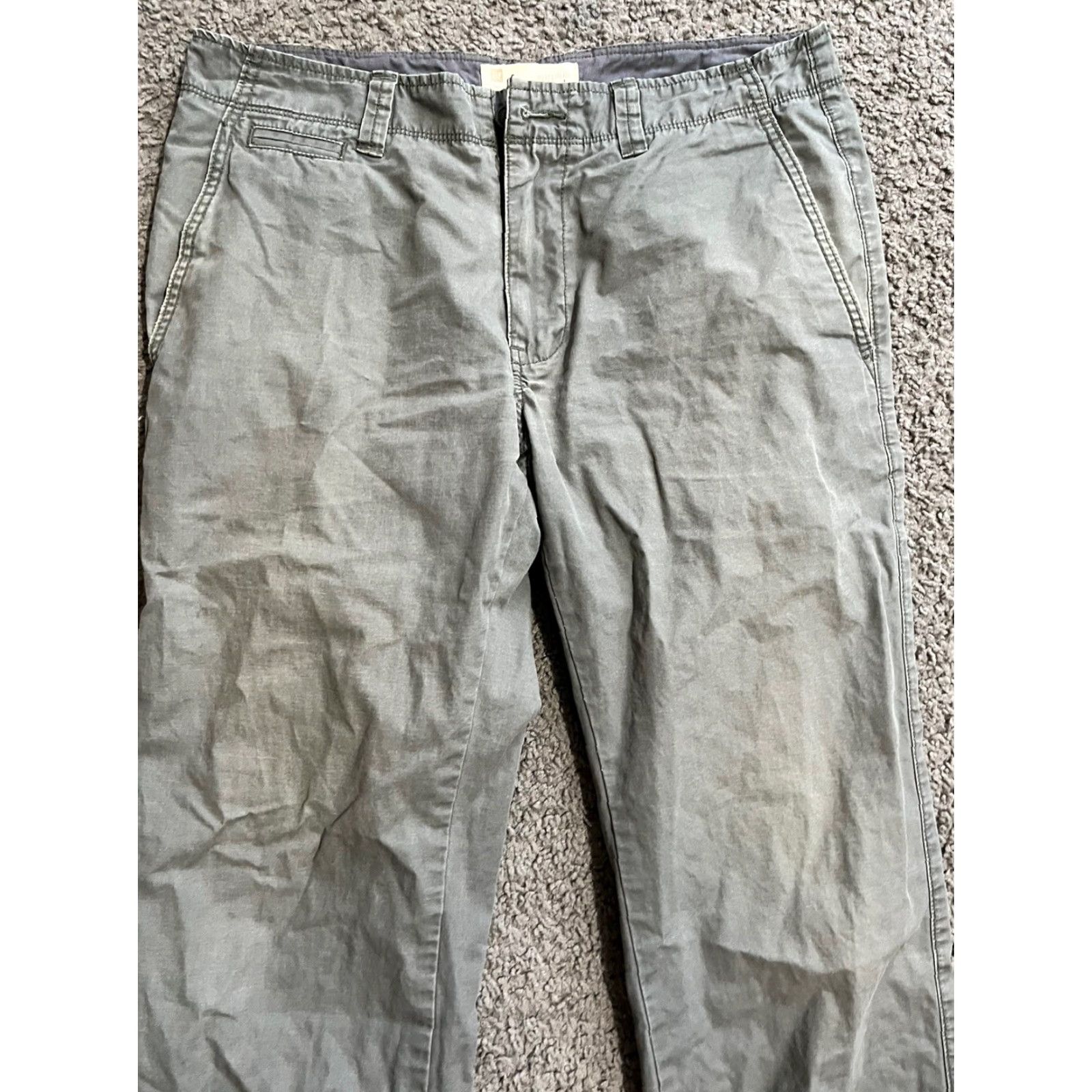 Gap Gap Surplus Chino Pants Men’s 31x30 Gray Solid Flat Front Straight Leg Size US 31 - 2 Thumbnail