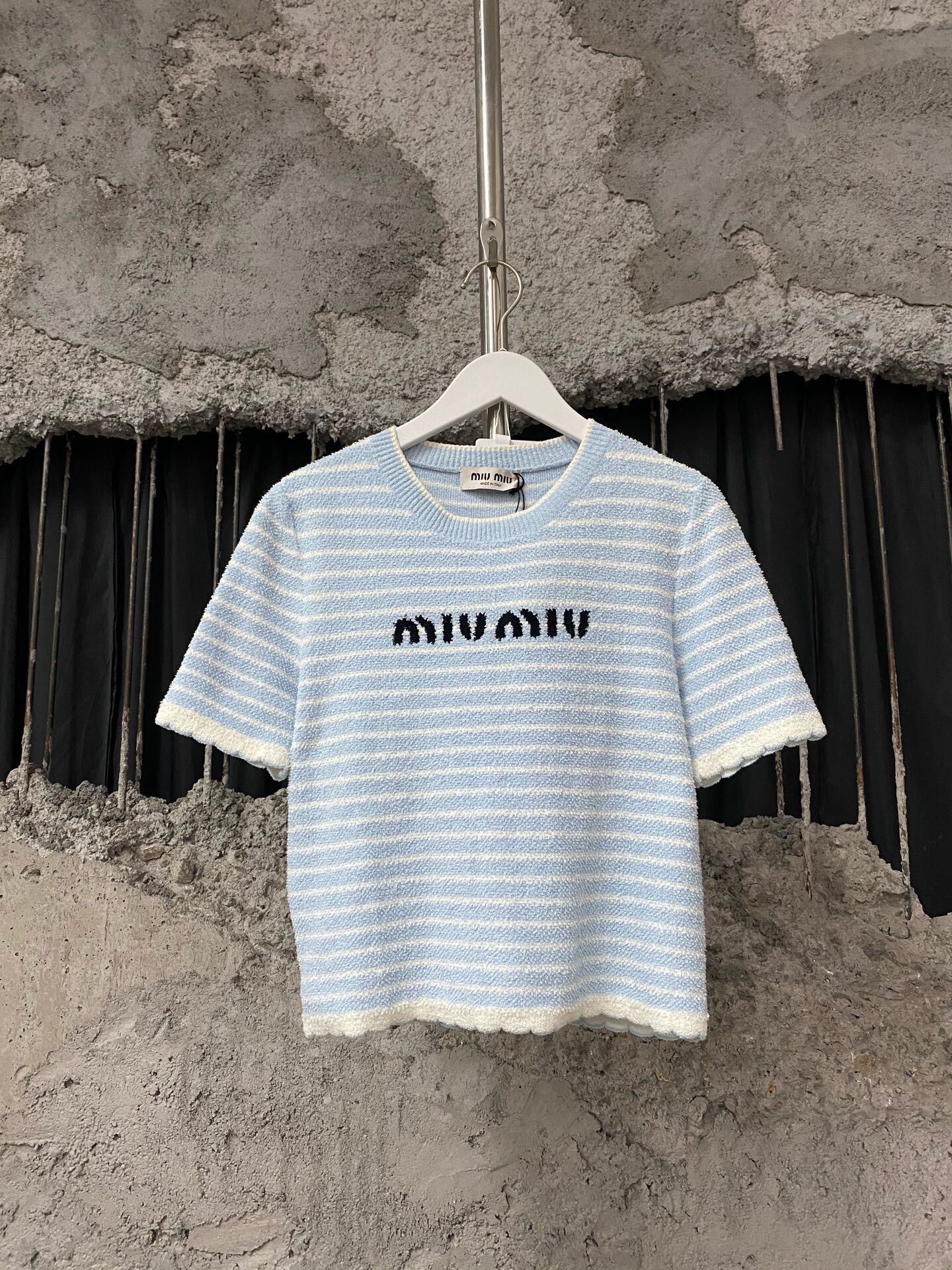 Miu Miu miumiu blue and white striped short sleeve Size M / US 6-8 / IT 42-44 - 1 Thumbnail