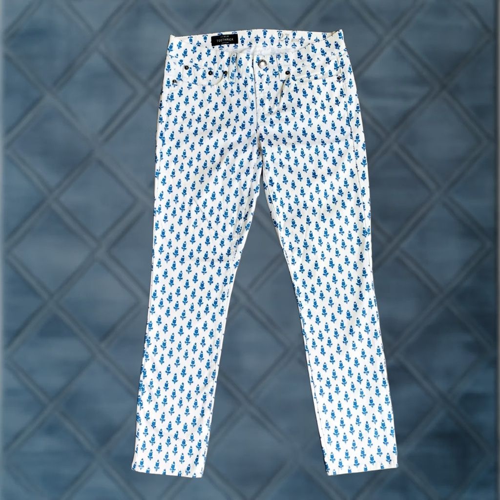 J.Crew J.CREW Toothpick Jeans Womens 27 White Printed Ankle Skinny Stretch Denim 5-Pocket Modern Size 27" / US 4 / IT 40 - 1 Thumbnail
