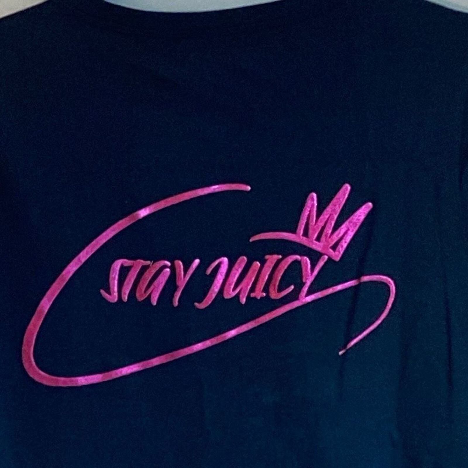 Juicy Couture Juicy Couture Embroidered Graphic T-Shirt Medium Black Pink Size M / US 6-8 / IT 42-44 - 7 Thumbnail