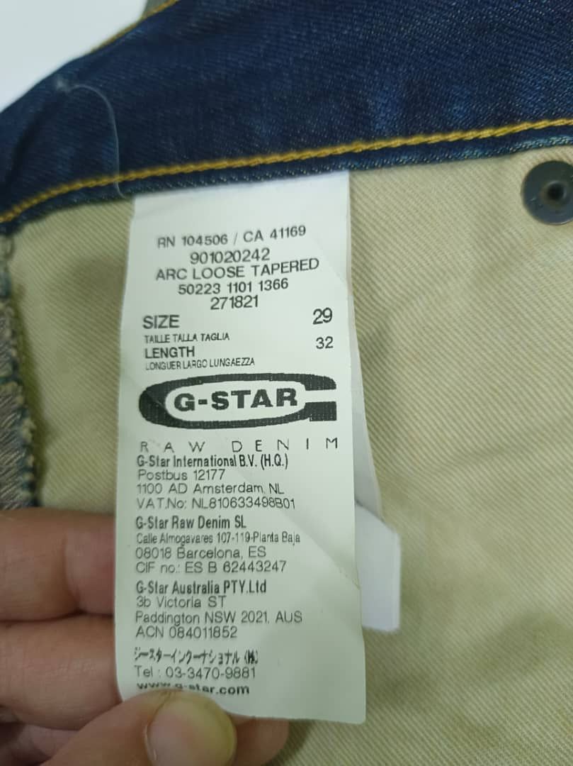 G-Star G Star Original Raw Italy Arc Loose Tapered Denim Jeans Size US 30 / EU 46 - 16 Thumbnail