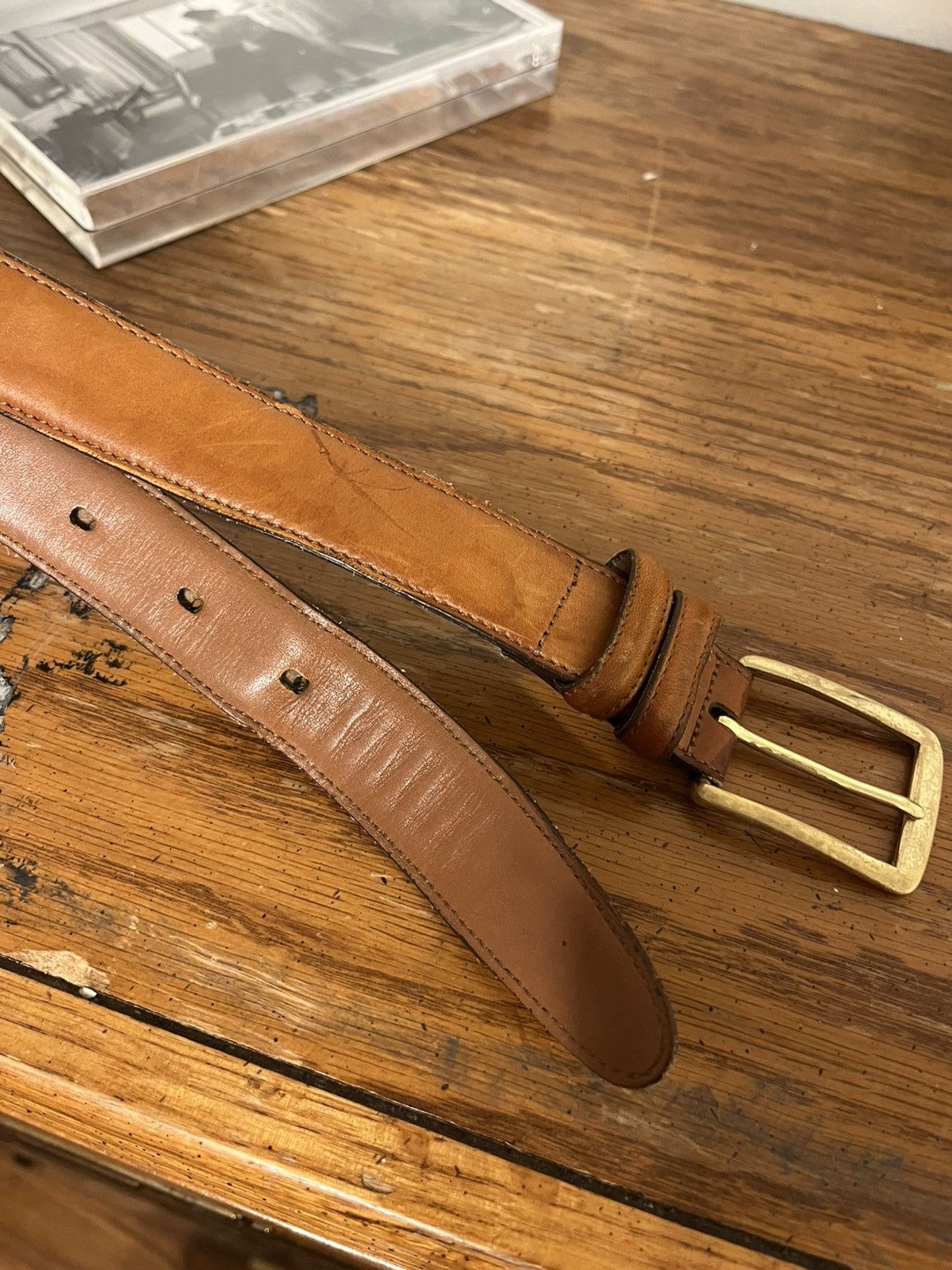 Allen Edmonds Allen Edmonds Luxury Brown Calf Leather Belt Size 32 - 1 Thumbnail