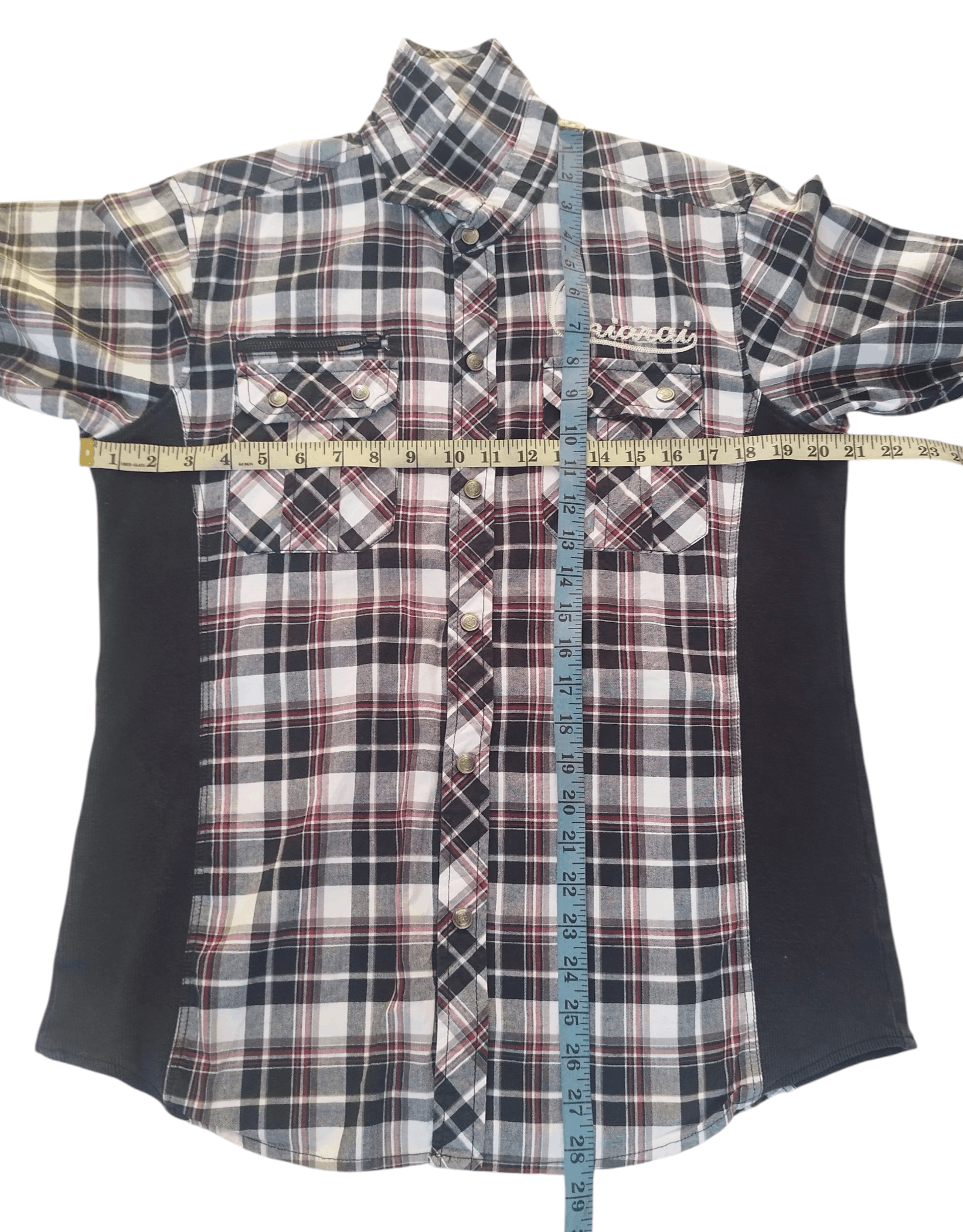 Japanese Brand Oniarai embriodered cross check shirt Size US M / EU 48-50 / 2 - 8 Thumbnail