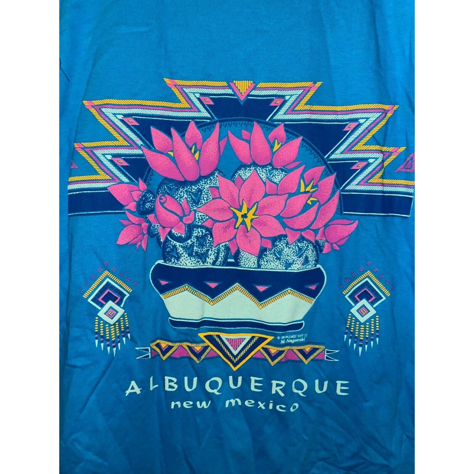 Jerzees Vintage Albuquerque Shirt NM New Mexico Cactus Tee 90s Large Size US L / EU 52-54 / 3 - 2 Thumbnail