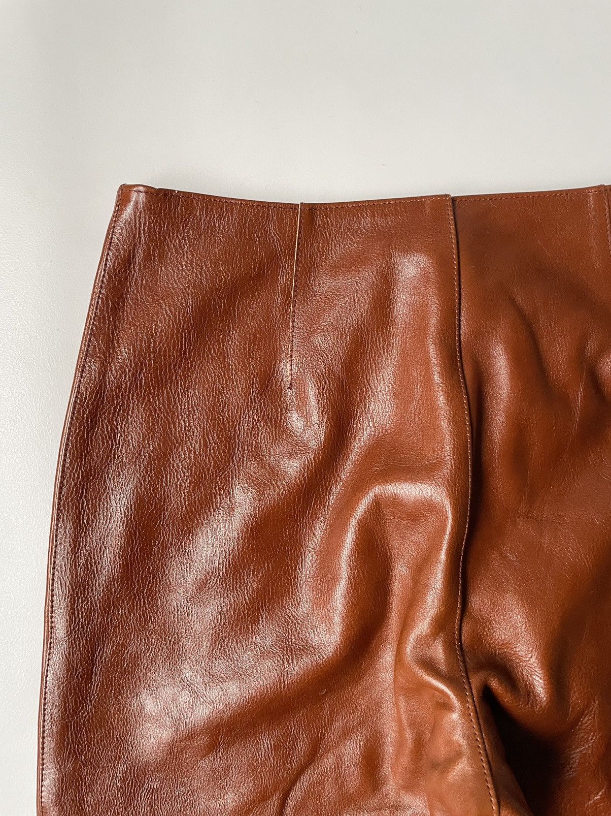 Our Legacy Cognac Leather ‘Biker’ Trousers Size US 30 / EU 46 - 13 Thumbnail