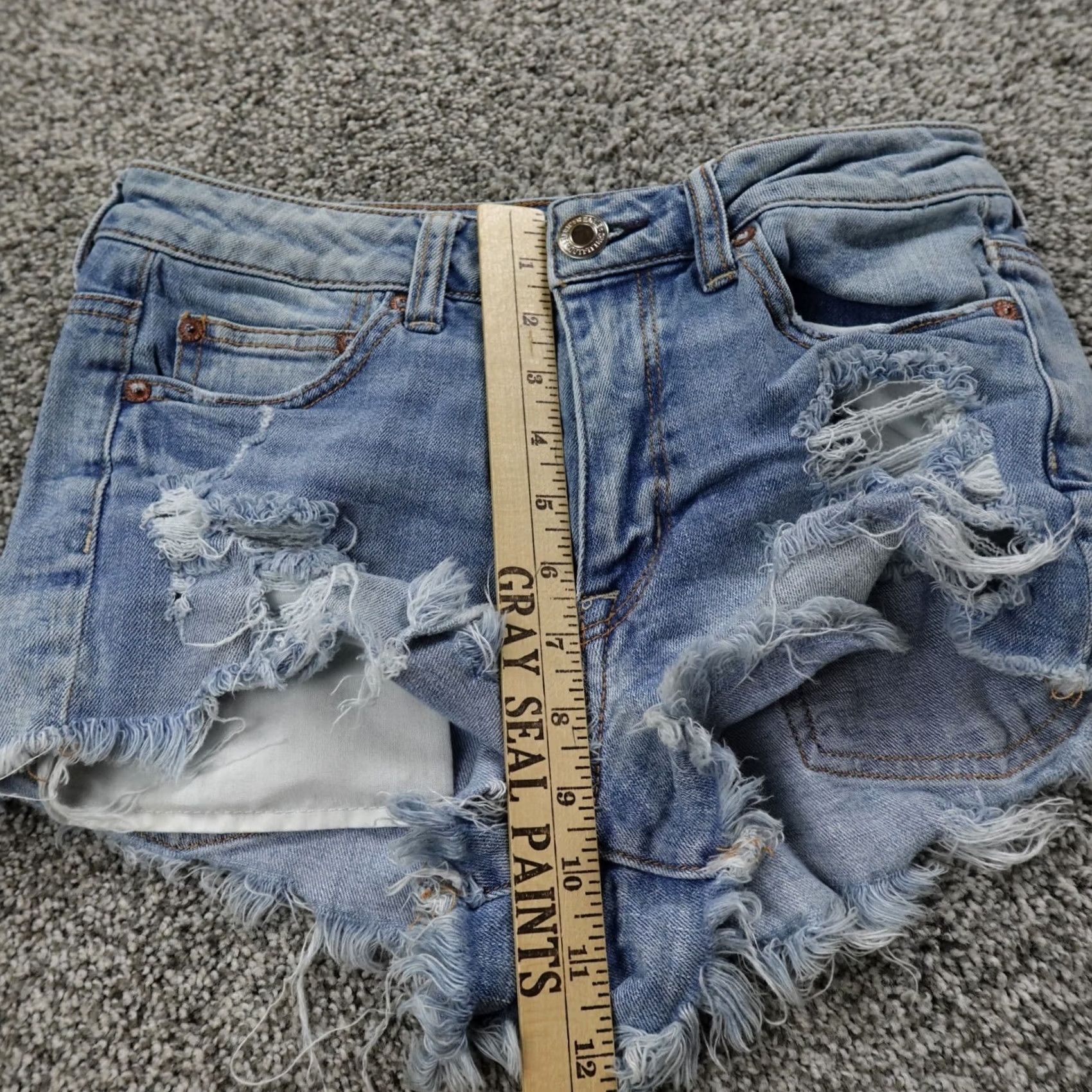 American Eagle Outfitters American Eagle Shorts Womens 4 Blue Denim Jean Cutoff Hi Rise Festival Micro Y2K Boys? Womens? Size 27" / US 4 / IT 40 - 4 Thumbnail
