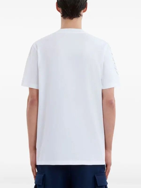 Marni o1w1db11125 Logo Pint Cotton T-Shirt in White Size US L / EU 52-54 / 3 - 3 Thumbnail