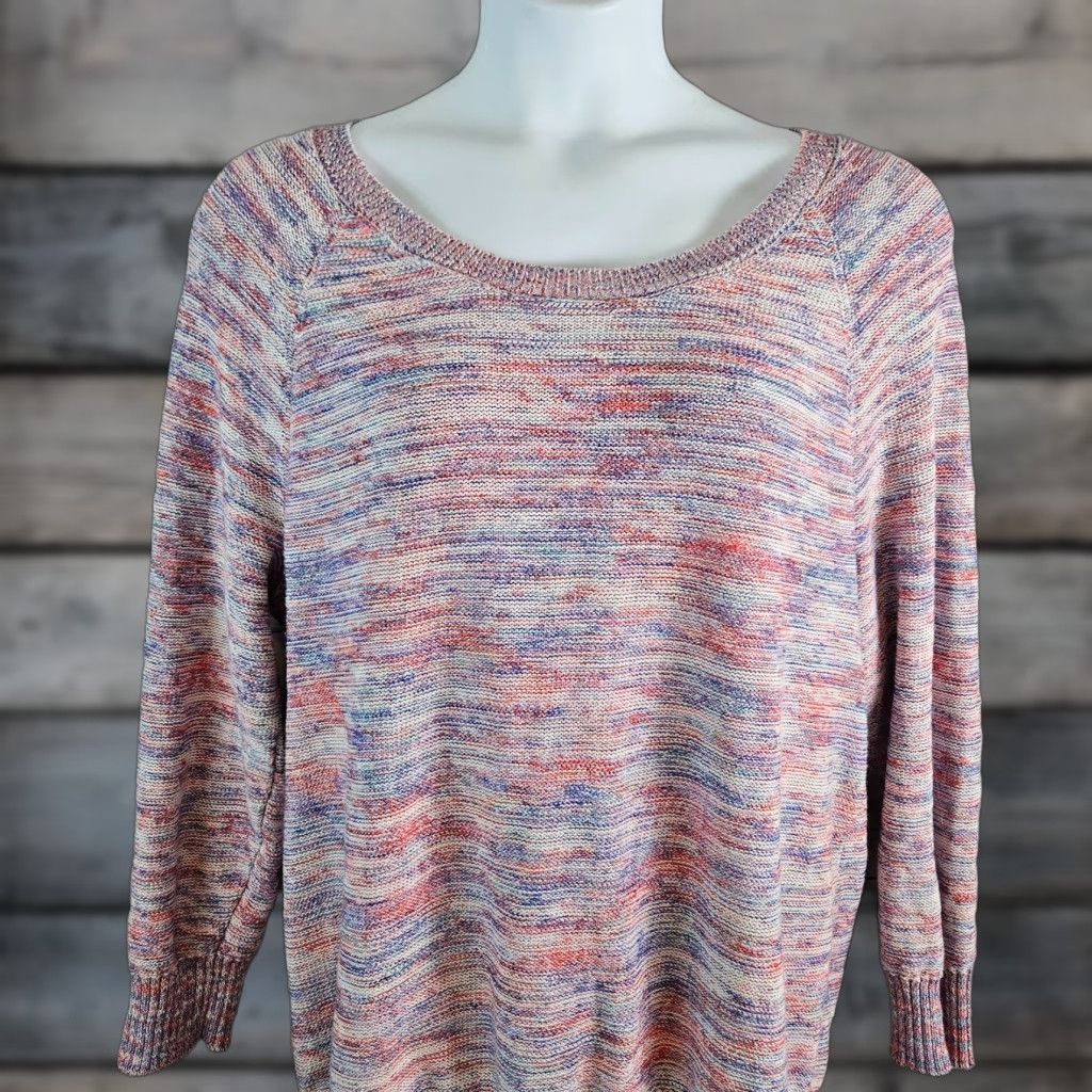 Torrid Torrid Womens Pullover Sweater Sz 2 Purple Pink Cotton Blend Knit Size XS / US 0-2 / IT 36-38 - 1 Thumbnail