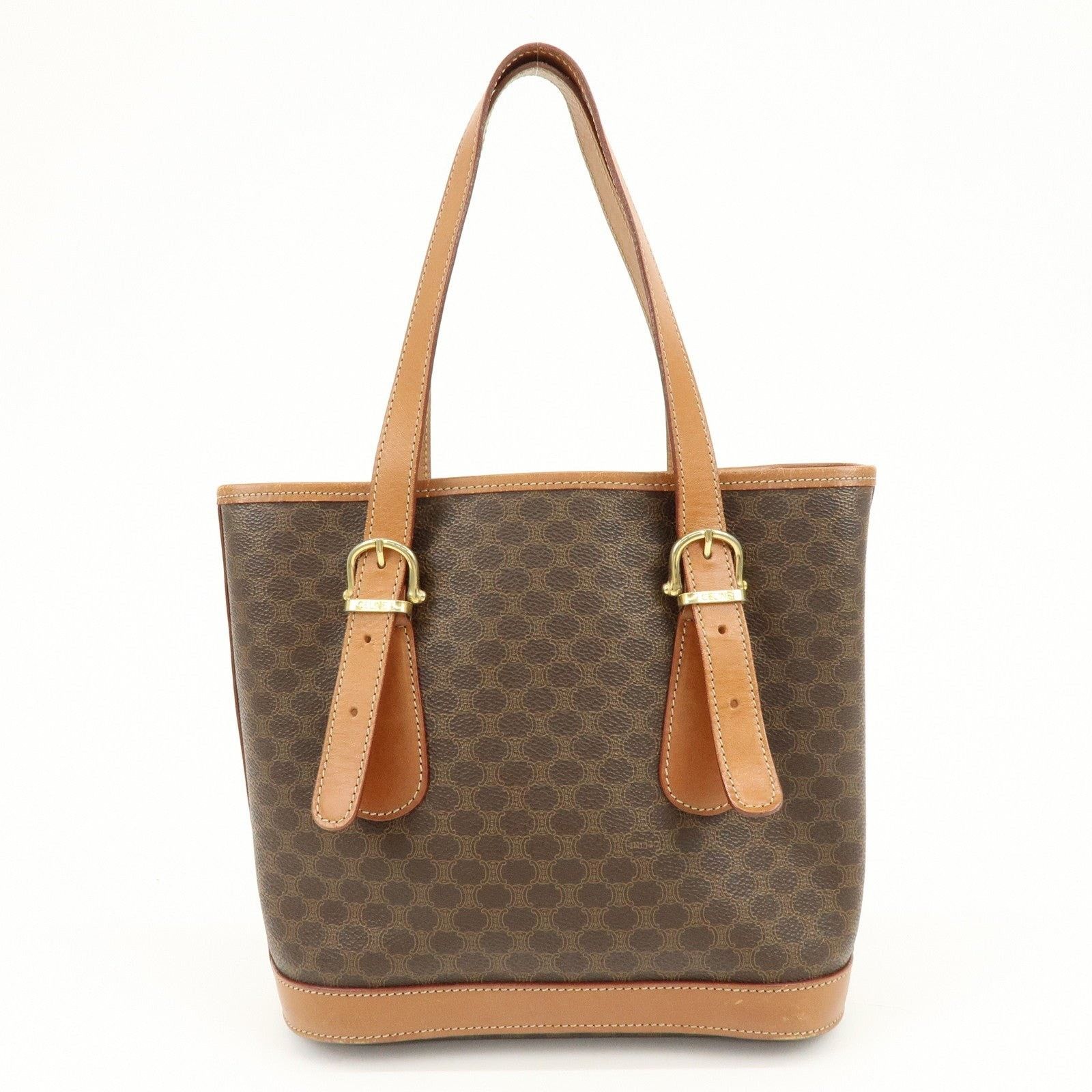 Celine Celine Macadam Triomphe Coated Canvas Tote Brown Size ONE SIZE - 2 Thumbnail
