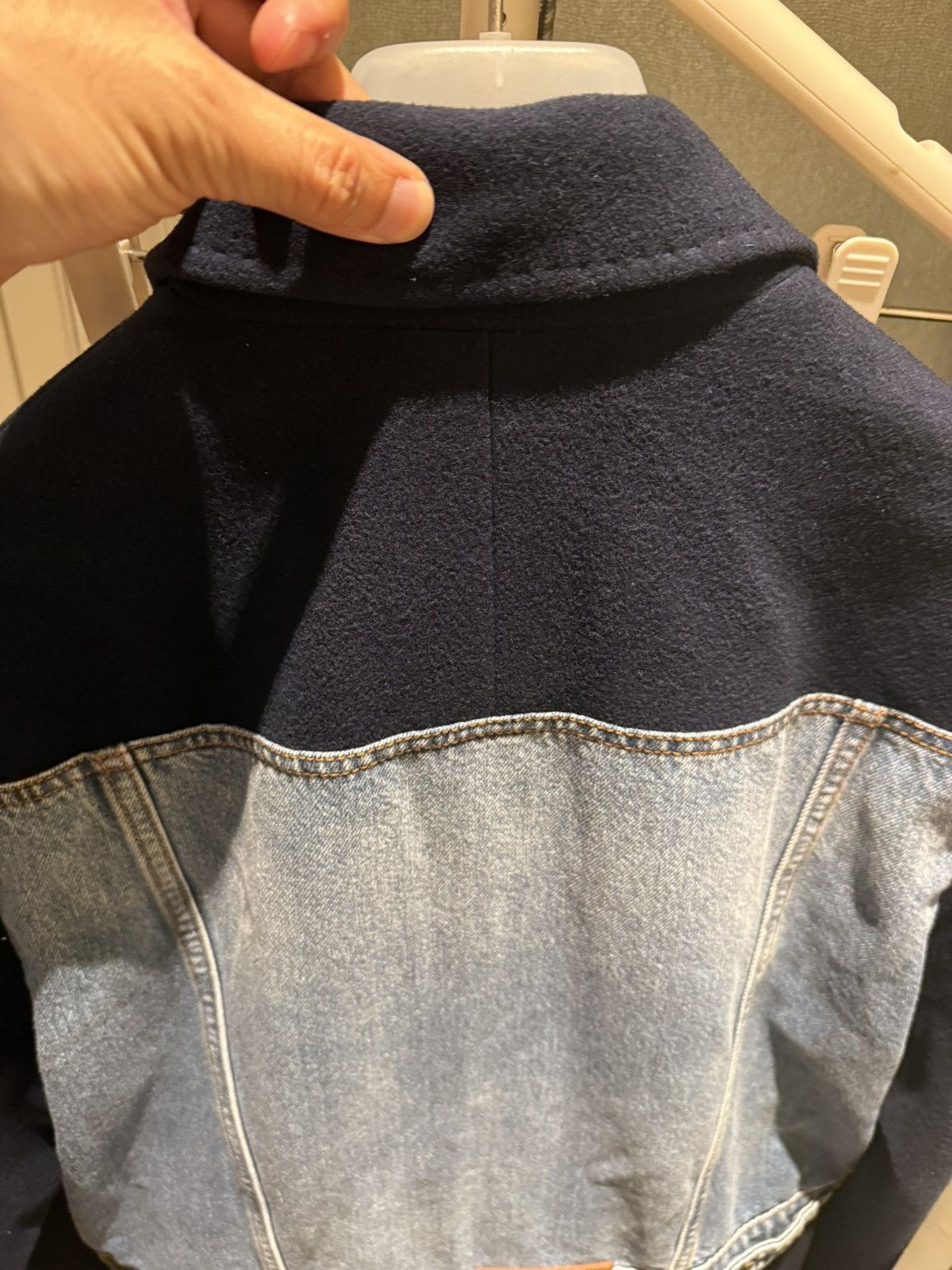 Alexander McQueen Hybrid Overcoat in Navy/blue Washed denim size48 Size US M / EU 48-50 / 2 - 19 Thumbnail