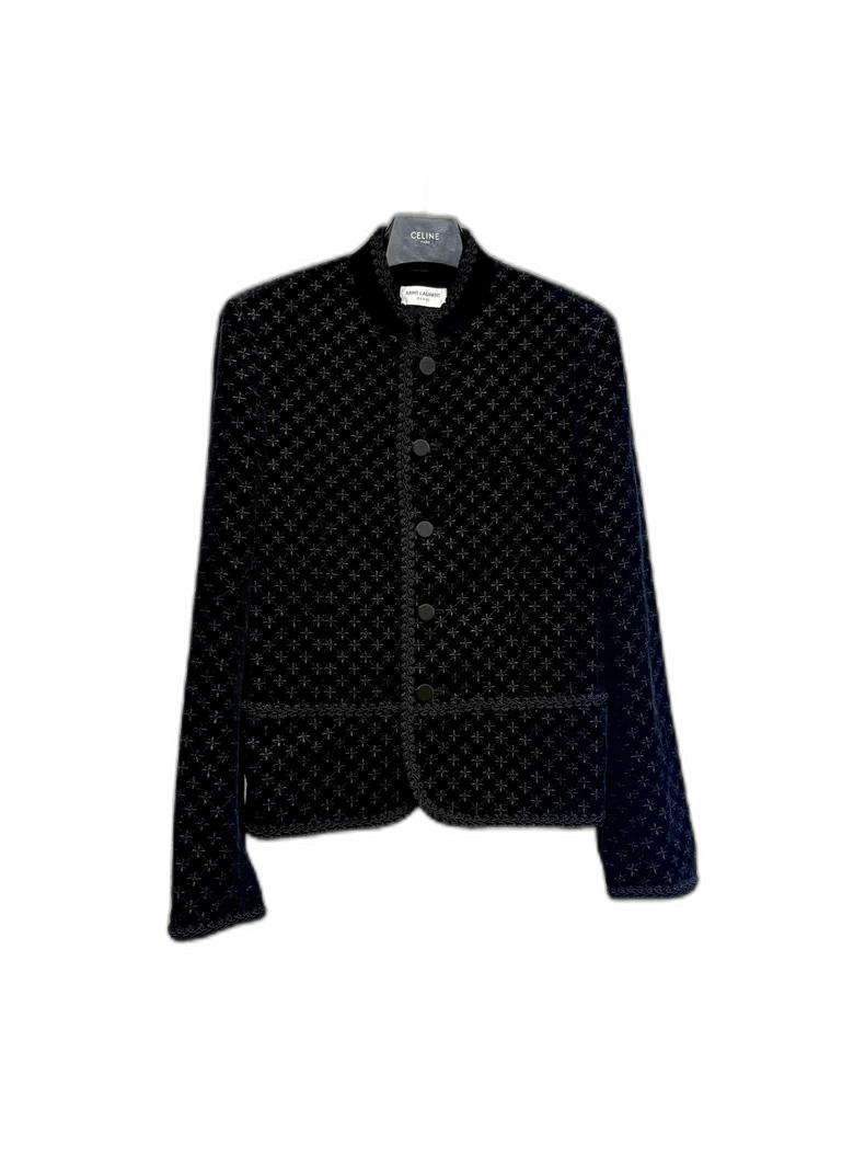 Saint Laurent Paris saint laurent black velvet embroidered jacket Size US S / EU 44-46 / 1 - 1 Thumbnail