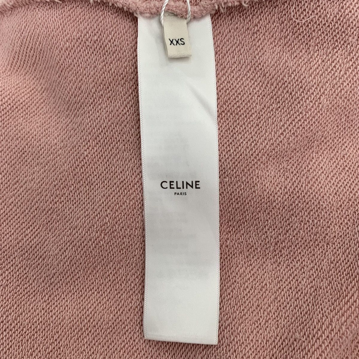 Celine Celine Pink Logo Printed Cotton Hooded Sweatshirt K26WX Size XXS / US 00 / IT 34 - 6 Thumbnail