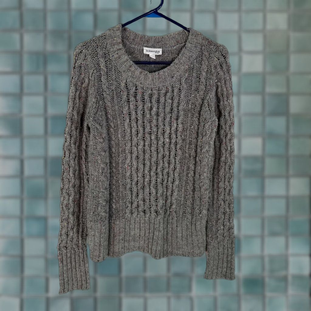 Vintage St Johns Bay Womens Sweater Pullover Cable Knit Long Sleeves Gray Size Medium Size M / US 6-8 / IT 42-44 - 1 Thumbnail