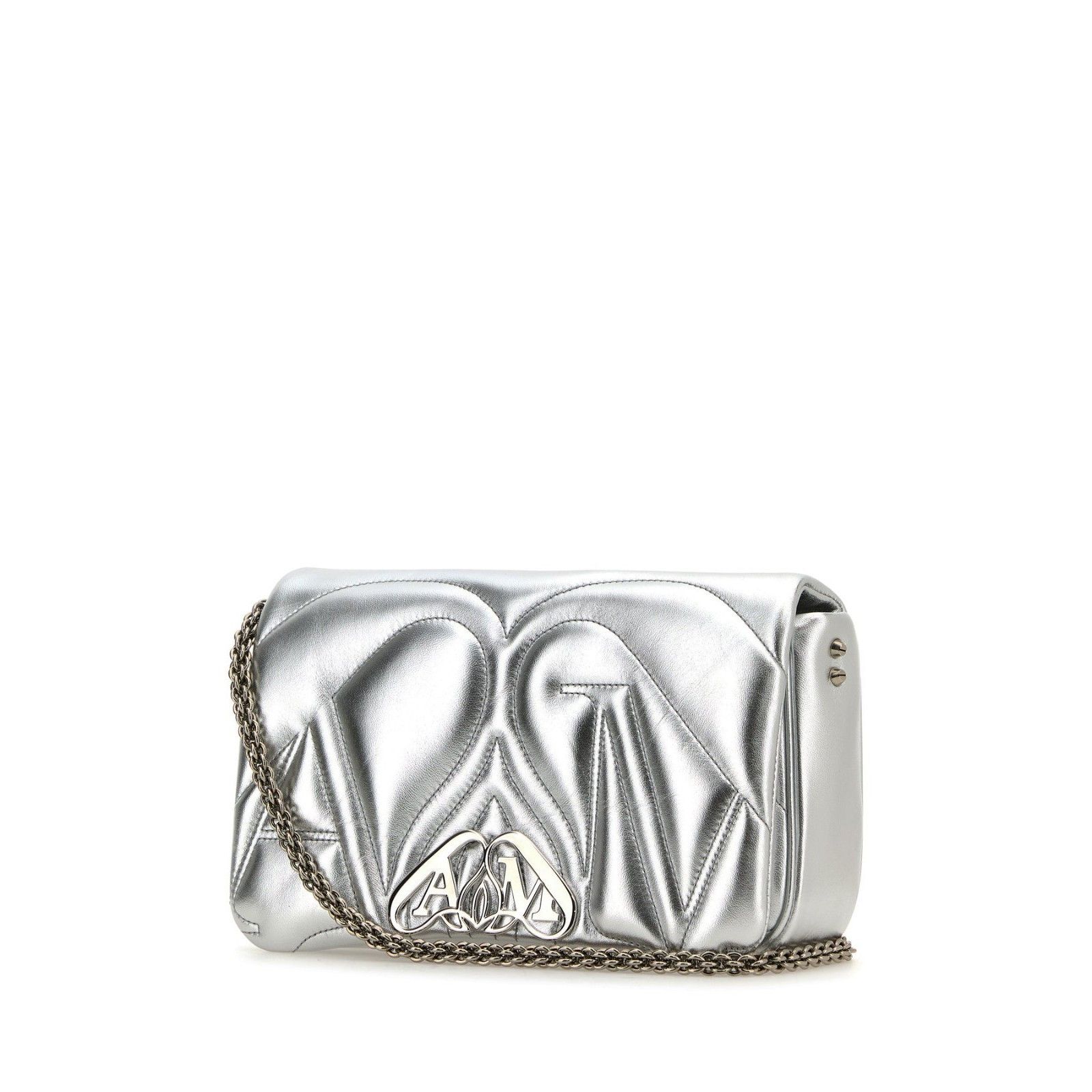 Alexander McQueen ALEXANDER MCQUEEN Seal Small Gray/Silver Shoulder Bag New & Size ONE SIZE - 2 Thumbnail