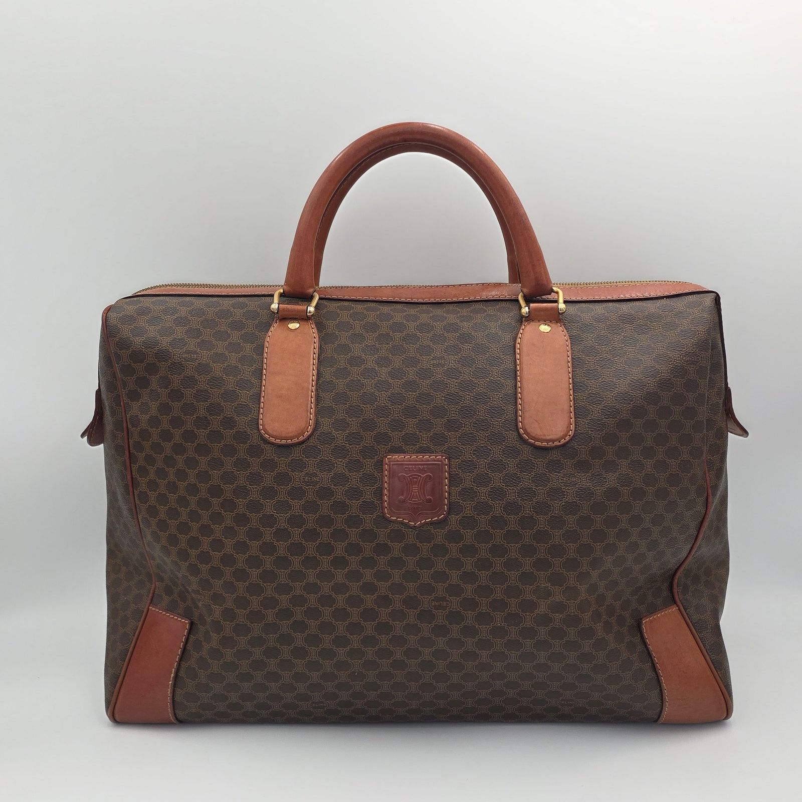 Celine Céline Paris Vintage Macadam Triomphe Large Boston Bag Size ONE SIZE - 1 Thumbnail