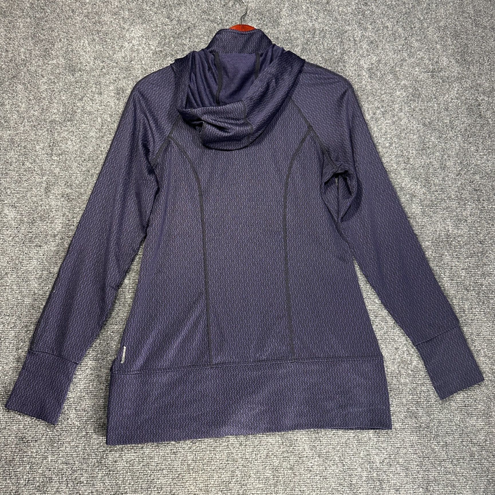 Vintage Mondetta Jacket Womens S Full Zip Purple Stretch Thumb Holes Pockets Hood Size S / US 4 / IT 40 - 6 Thumbnail