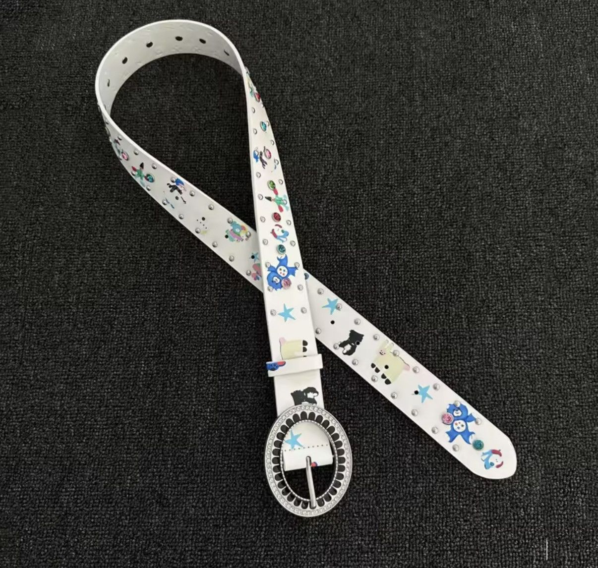 Japanese Brand Rhinestone Cartoon Rivet Buckle Belt Size ONE SIZE - 3 Thumbnail