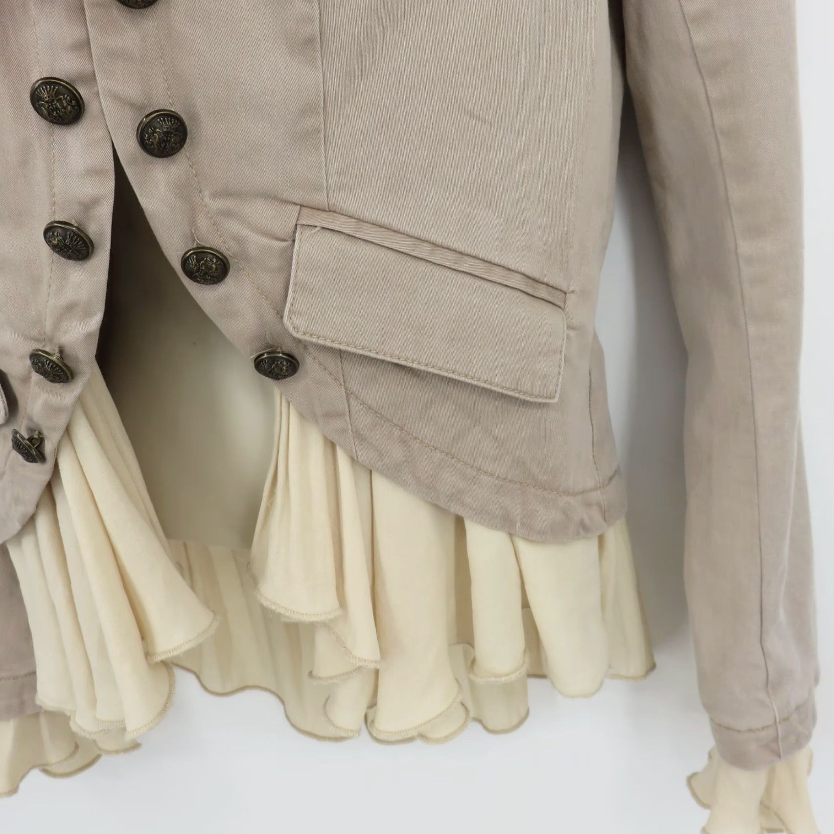 Free People Free People Jacket Women XS Natural Beige Romantic Ruffles Pockets OB 527371 Size XS / US 0-2 / IT 36-38 - 5 Thumbnail