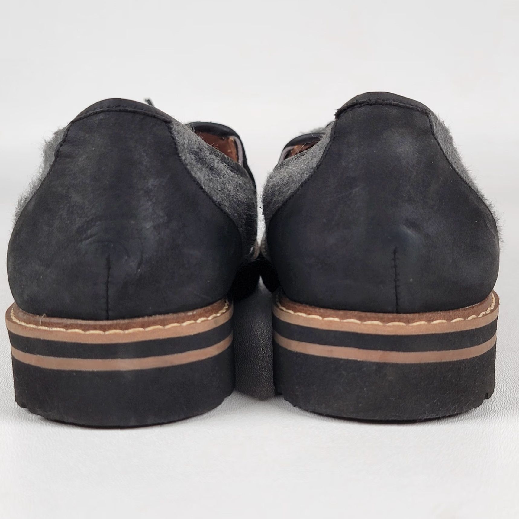Vintage Aerosoles Women's Pen Name Kiltie Loafer Black & Grey Tasseled Slip On Flat Size US 10 / IT 40 - 6 Thumbnail