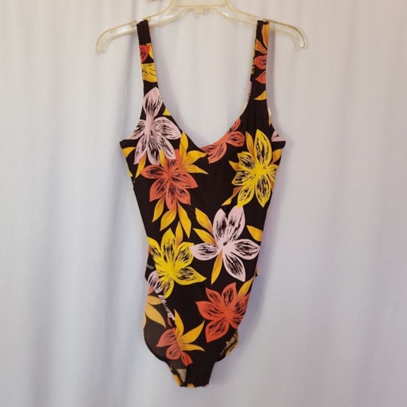 Speedo Vintage Speedo Yellow Brown Fronds Leaf Swim Suit Large XL Size L / US 10 / IT 46 - 1 Thumbnail