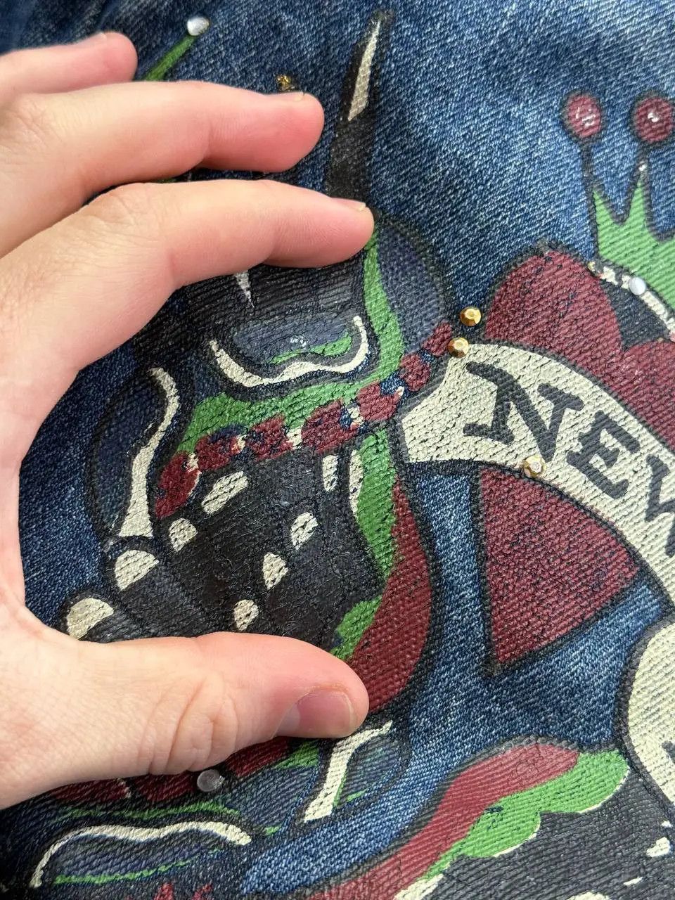 Ed Hardy Vintage Ed Hardy by Christian Audigier Denim Jeans Big Logo Size US 34 / EU 50 - 9 Thumbnail