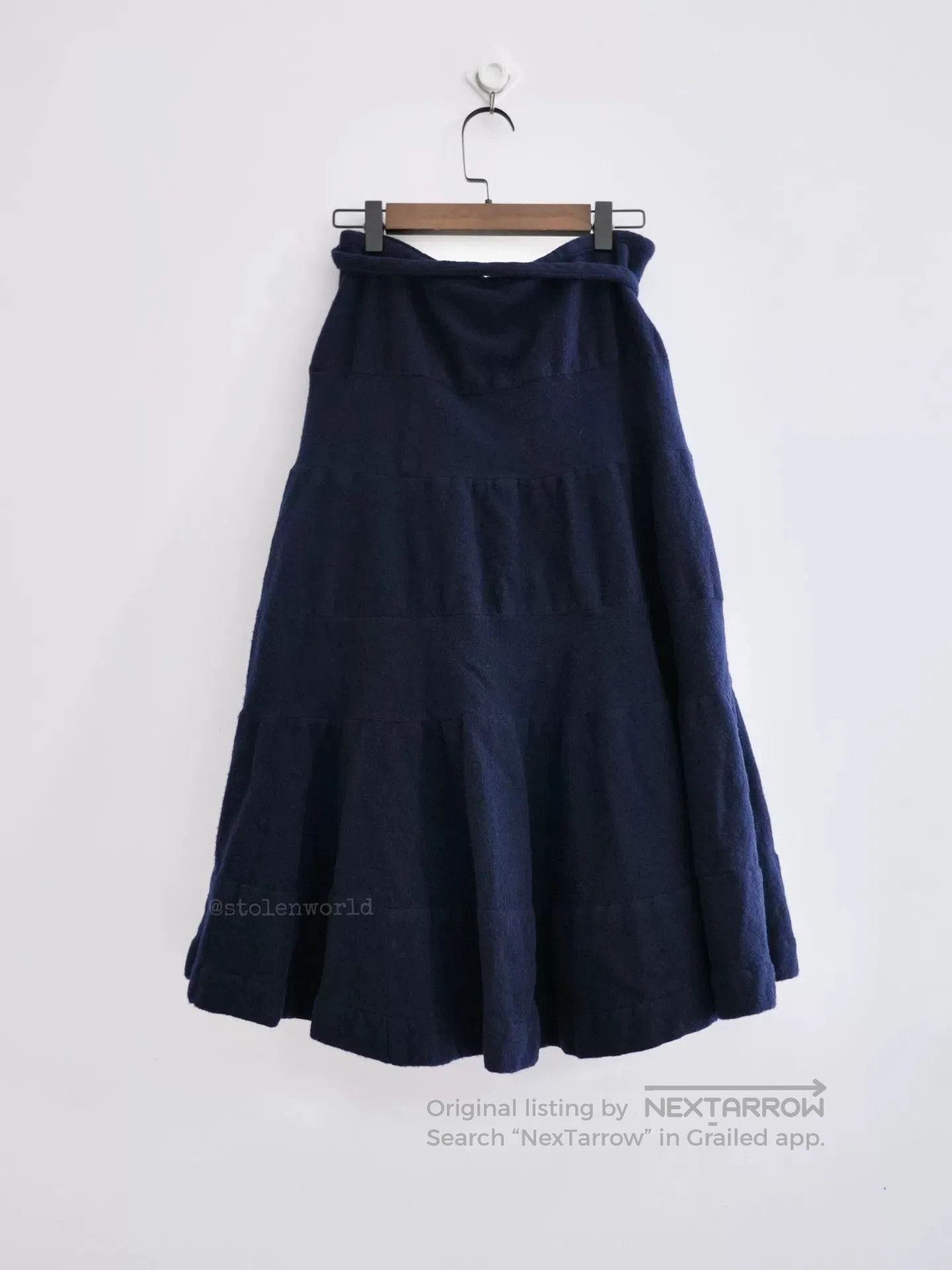 Comme des Garcons warm navy blue tiered cake skirt. Size 24" / US 00 / IT 34 - 4 Thumbnail