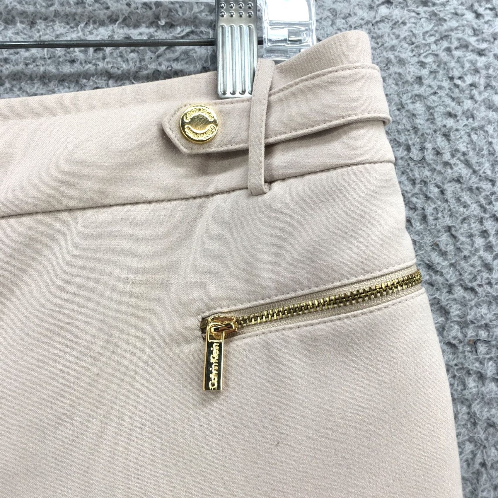 Calvin Klein Calvin Klein Dress Pants Womens 4 Beige Mid Rise Flat Front Zip Slim Leg Flat Front Pockets Classic Dress Pants Womens Menstrual? Size 27" / US 4 / IT 40 - 5 Thumbnail