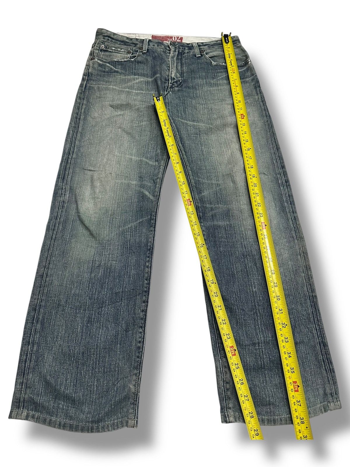 Japanese Brand Vintage Back Number 02 Baggy Loose Style Faded Wash Size US 33 - 12 Thumbnail