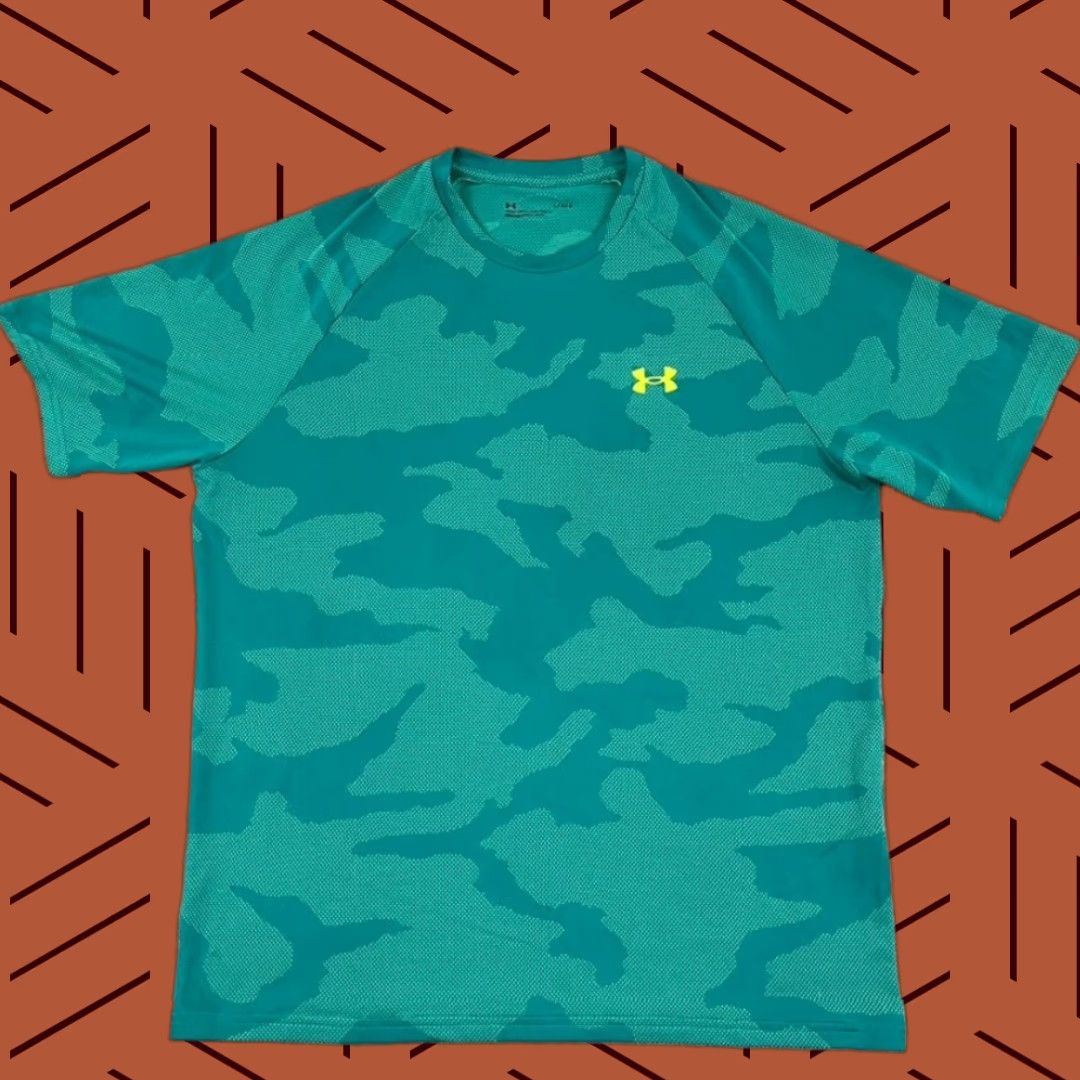 Under Armour Under Armour Shirt Mens Large Loose Fit Green Camouflage Velocity Jacquard Gym Size US L / EU 52-54 / 3 - 1 Thumbnail