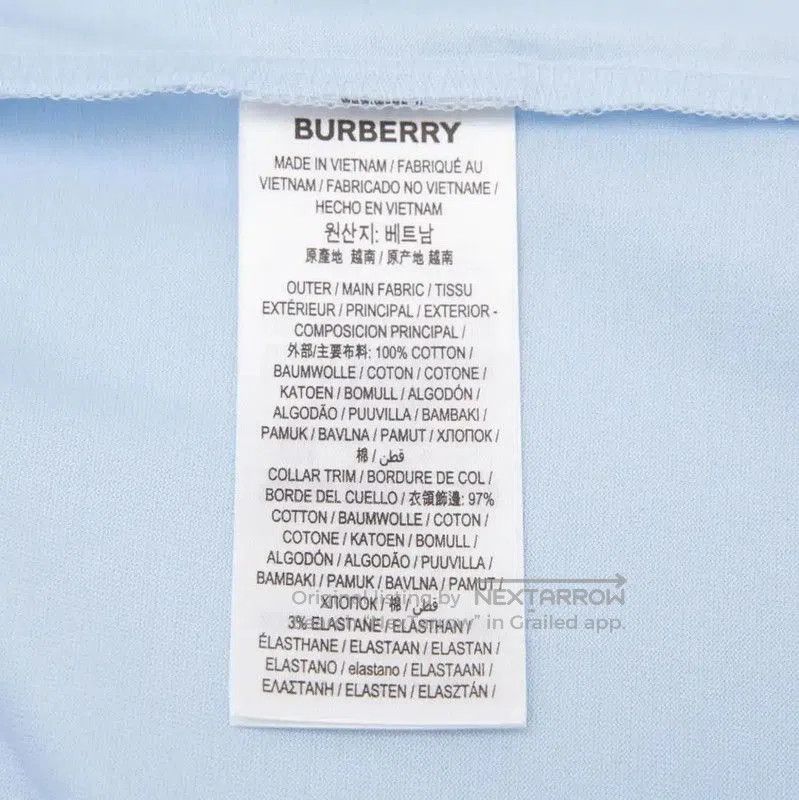 Burberry Burberry Blue Cotton Logo Short Sleeve Tee. Size L / US 10 / IT 46 - 7 Thumbnail